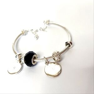 GV9 Women's Silver Toned Charm Bracelet